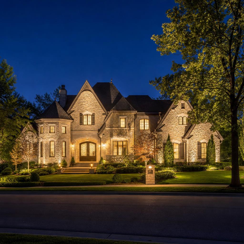 Professionally illuminated property demonstrating the added value of thoughtful lighting design